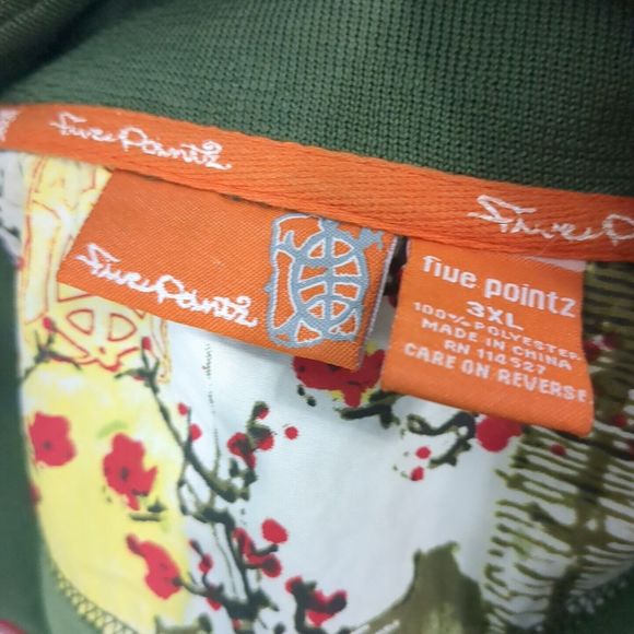 Five Pointz Cherry Blossom Sakura Green Zip Up Long Sleeve Jacket Men's Size 3xl - Picture 5 of 5